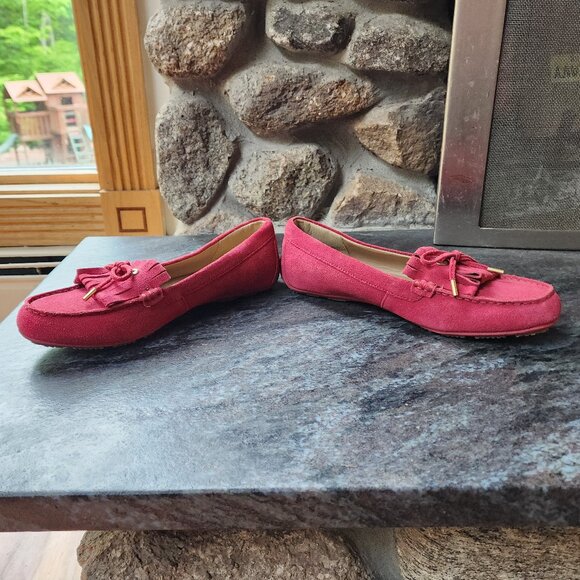 Lands' End Red Suede Loafers Size 8.5B - Picture 10 of 15